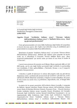 Circolare - Ordine Architetti, Pianificatori, Paesaggisti e Conservatori