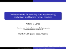 On beam model for buckling (and post-buckling) analysis of