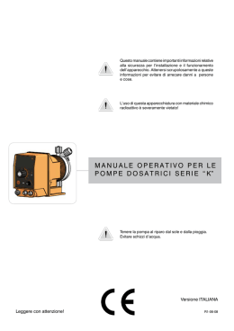 MANUALE OPERATIVO PER LE POMPE DOSATRICI