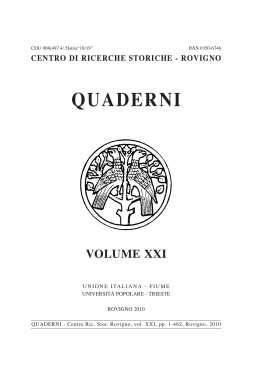 Quaderni n. 21 - Centro di Ricerche Storiche Rovigno