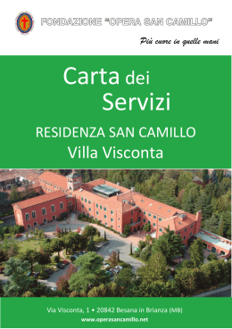 Carta dei Servizi - Fondazione Opera San Camillo