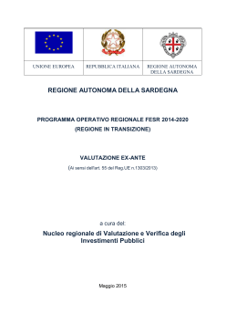 La Valutazione ex ante - SardegnaProgrammazione