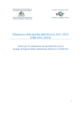 Criteri GEV14- 17 novembre - Università degli Studi di Trento