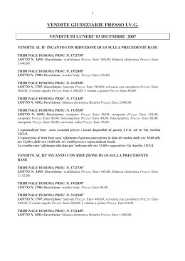 VENDITE GIUDIZIARIE PRESSO I.V.G.