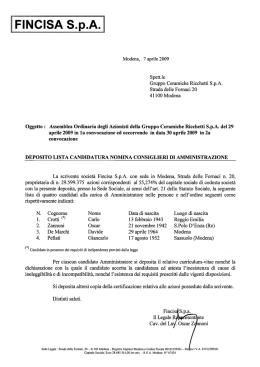 Deposito lista nomina amministratori