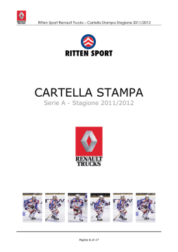 Ritten Sport Renault Trucks - Cartella Stampa