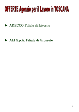 Offerte delle Agenzie per il Lavoro