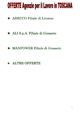 Offerte delle Agenzie per il Lavoro