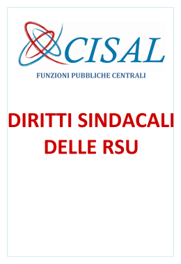 diritti sindacali delle rsu - Cisal-Fpc