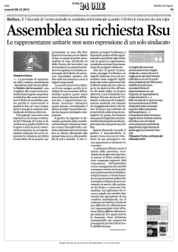 Assemblea su richiesta Rsu