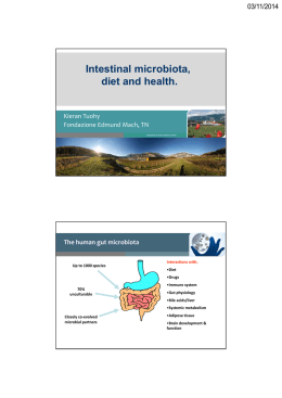 Intestinal microbiota, diet and health.