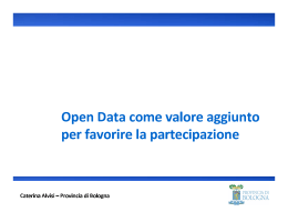 Open Data come valore aggiunto per favorire la