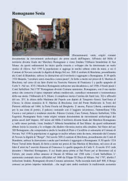 Cenni storici su Romagnano Sesia (NO) e Bellinzona (Svizzera