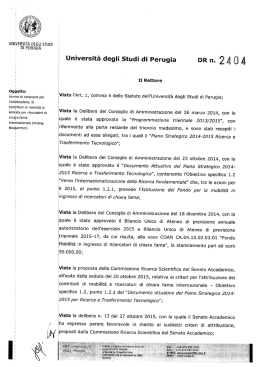 Avviso di selezione - Università degli Studi di Perugia