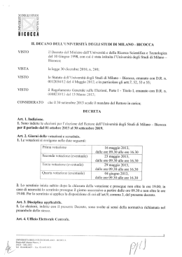 Decreto di indizione - elezioni del Rettore