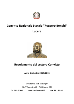 Convitto Nazionale Statale “Ruggero Bonghi” Lucera Regolamento