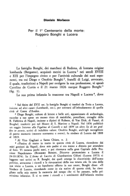 lombarda (Bergamo), acquist&ograve; meriti in Lucera1 nei secoli XVIII