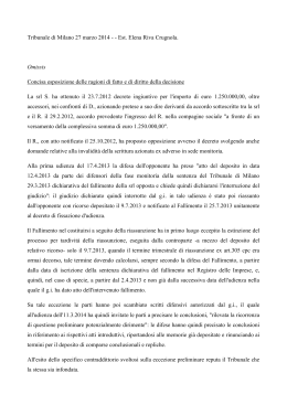 Tribunale di Milano 27 marzo 2014 -