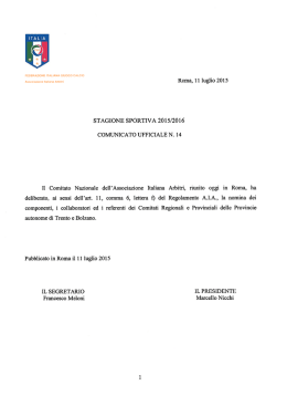 STAGIONE SPORTIVA 2015/2016 - Associazione Italiana Arbitri