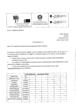 COM. N.2 CALENDARIO INCONTRI DEI LAVORI
