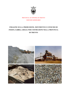 indagine sulla produzione, movimento e consumo di inerti, sabbia
