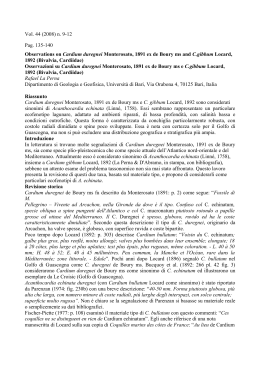 Vol. 44 (2008) n. 9-12 Pag. 135-140 Observations on Cardium