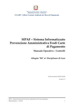 SIPAF - Dipartimento del Tesoro - Ministero dell`Economia e delle
