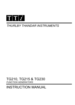 TG200 Series Instruction Manual