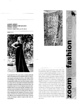 Page 1 LUXURY JERSEY: UN&Eacute;OUE FABRICS FOR S/S 2015