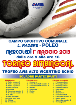 MERCOLED&Igrave; 1&deg; MaggiO 2013 - AVIS Comunale di Schio Altovicentino