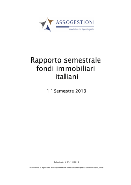 Rapporto semestrale fondi immobiliari italiani