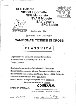 SFG Balerna - Atletica VIGOR Ligornetto