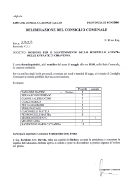 Mozione per il mantenimento dello Sportello Agenzia delle Entrate