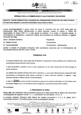 Verbale - GAC Isole di Sicilia
