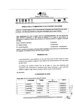 Verbale della Commissione di Valutazione e