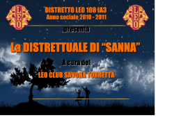 La DISTRETTUALE DI “SANNA” - Lions Club Savona Torretta