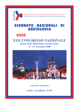 giornate nazionali di angiologia 2008 xxx congresso nazionale