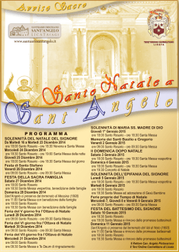 Programma Natale 2014 - Santuario di Sant`Angelo