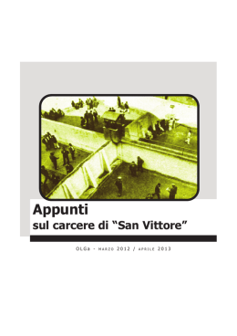 Sul carcere di San Vittore - aprile 2013