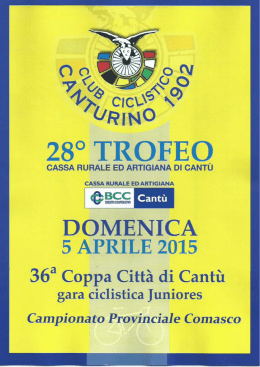28° TROFEO - CC Canturino 1902