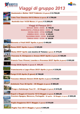 elenco viaggi gruppo 2013