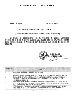 Convocazione - Comune di Ripalta Cremasca