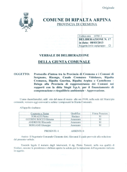 Deliberazione di G.C. n. 17 anno 2013