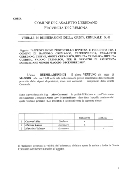 COMUNE DI CASALETTO CEREDANO PROVINCIA DI CREMONA
