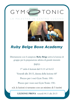 Ruby Belge Boxe Academy LEZIONE PROVA