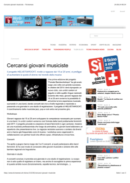 Cercansi giovani musiciste - Ticinonews