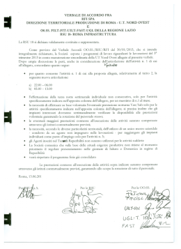 verbale di accordo fra rfi spa direzione territoriale produzione di roma