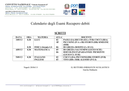 Calendario degli Esami Recupero debiti