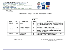 Calendario degli Esami Recupero debiti