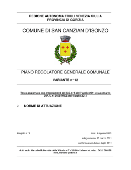 Norme Tecniche di Attuazione - Comune di San Canzian d` Isonzo